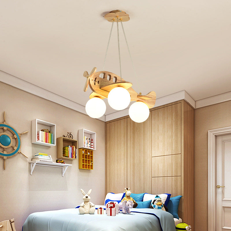 Aria Luminaires Suspension Avion Moderne, Bois, Chambre d&