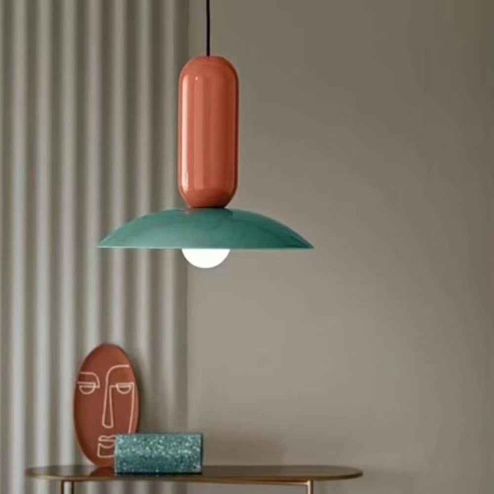 Ulmo Suspension Dôme Moderne. Metal. Vert/Blanc/Orange. Salon - Neutralighting