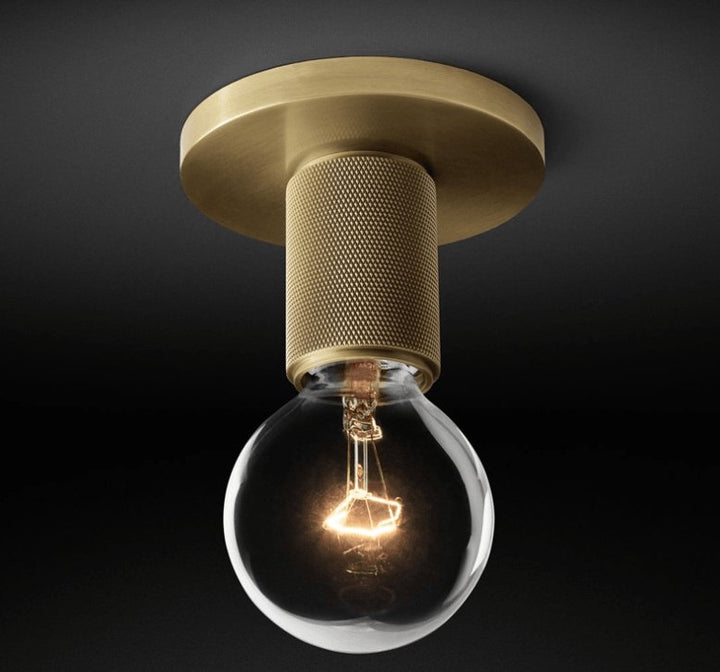 Solara Lumière de Plafond Conique en Verre et Laiton Industrielle - Neutralighting