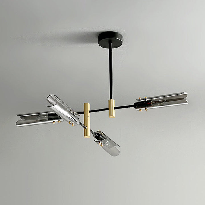 Arisha Plafonnier Linéaire Moderne, Métal/Verre, Gris Fumé/Ambre, Salon - Neutralighting