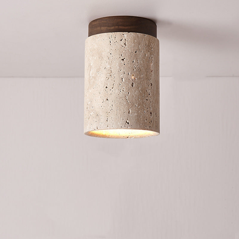 Arisha Rétro Pierre Bois Plafonnier Couloir - Neutralighting