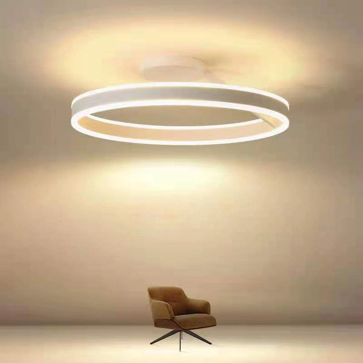 Arisha Plafonnier Rond Moderne, Métal/Acrylique, Noir/Blanc, Salon - Neutralighting