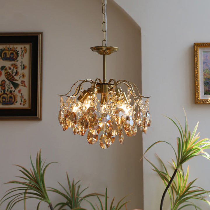 Kristy Lustre Rétro en Cristal Verre Métal Salon - Neutralighting