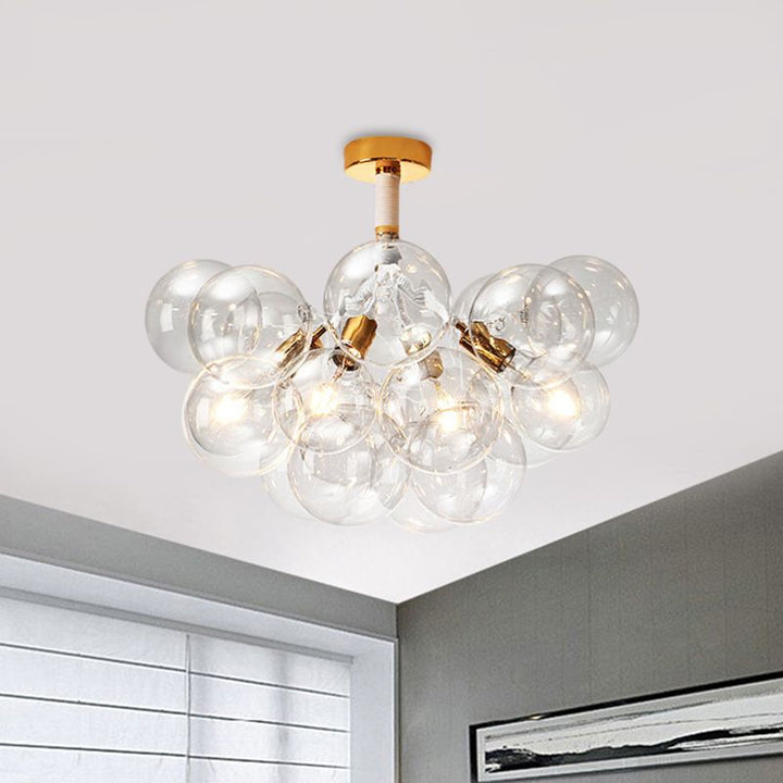 Valentina Moderne LED Plafonnier Doré/Chromé Verre Salle à manger - Neutralighting