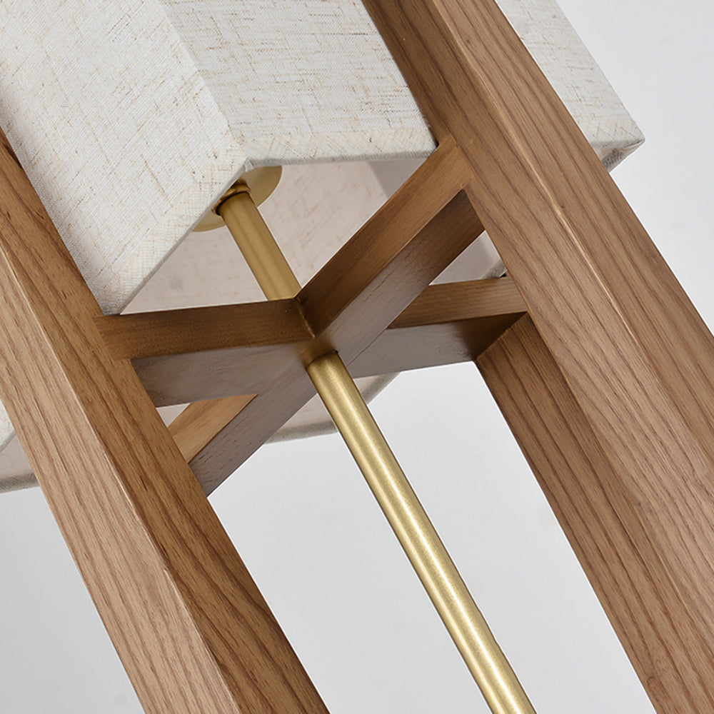 Muto Lampadaire Rectangulaire Naturel, Tissu, Bois, Salon/Bureau - Neutralighting