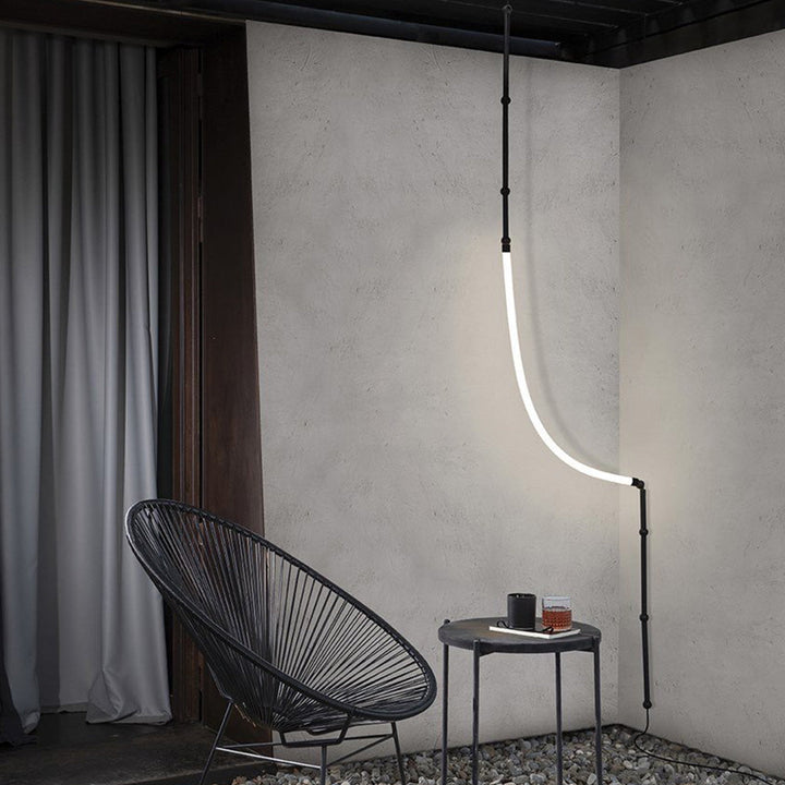 Ray Luminaires Suspensions de Manière Détournée Linéaire Silicium/Métal Noir/Blanc Salon/Chambre à Coucher - Neutralighting