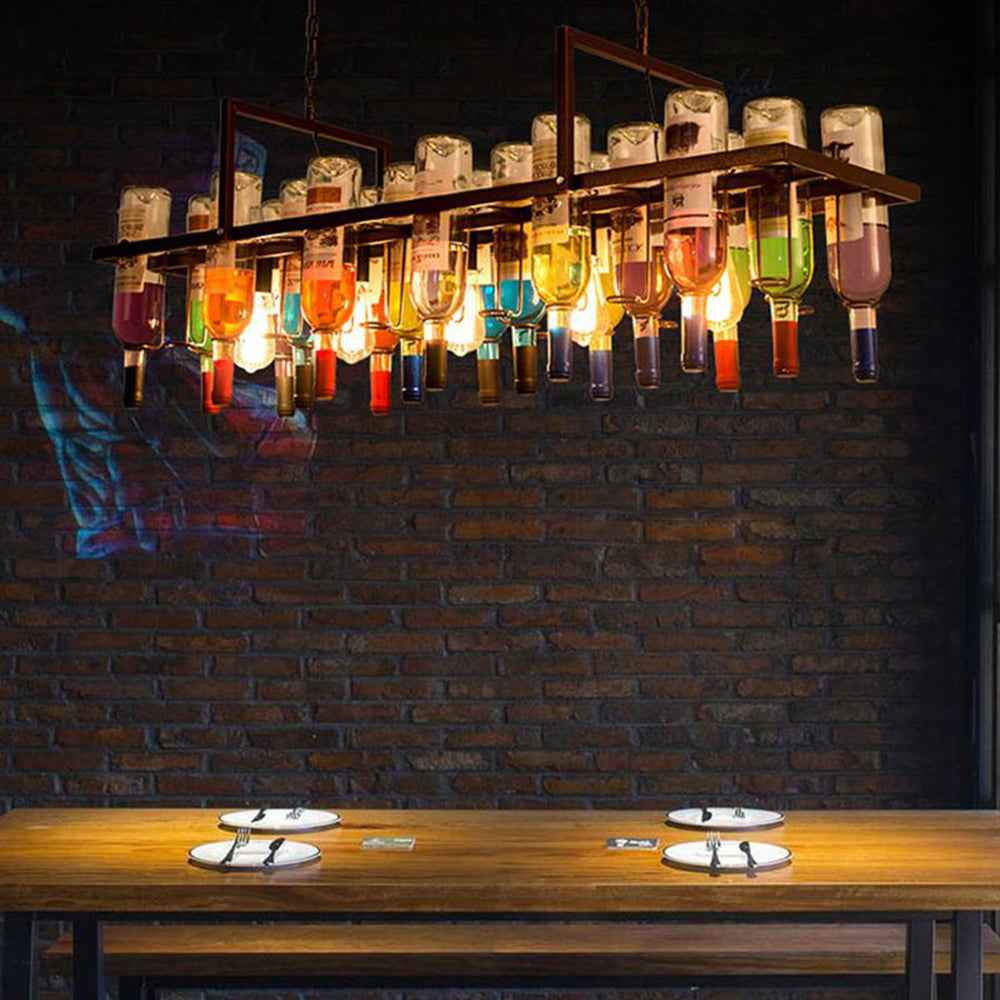 Valentina LED Art Déco Bouteille de Vin Verre Suspension Chambre Salon - Neutralighting