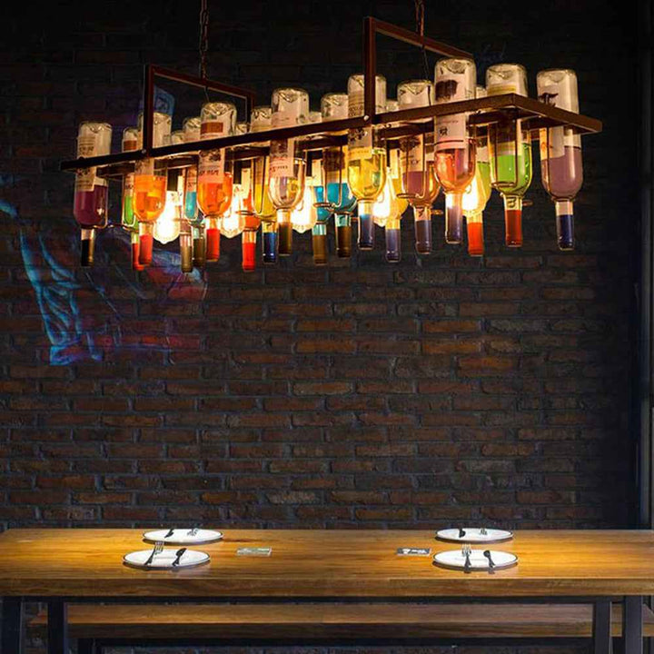 Valentina LED Art Déco Bouteille de Vin Verre Suspension Chambre Salon - Neutralighting