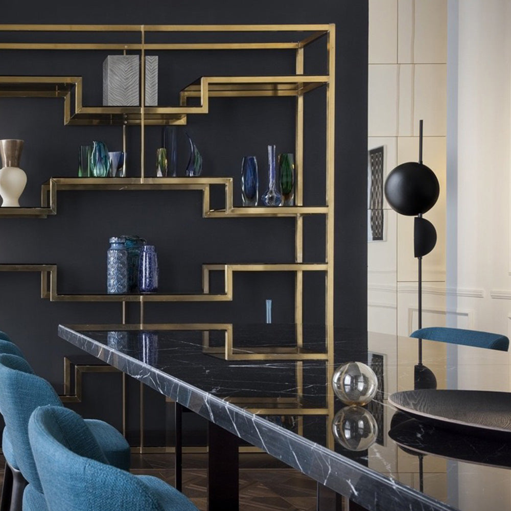 Mira Design Lampadaire Rond Moderne Métal Noir/Or Bureau/Chambre - Neutralighting