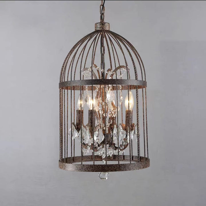 Arisha Industrielle LED Suspension Noir Métal Cristal Salon Salle à manger - Neutralighting