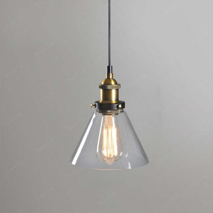 June suspension Industriel en Verre. Clair/Ambre/Gris Fumé - Neutralighting