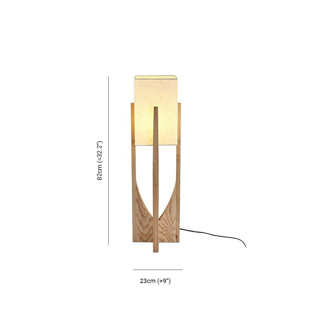 Muto Lampadaire Rectangulaire Naturel, Tissu, Bois, Salon/Bureau - Neutralighting