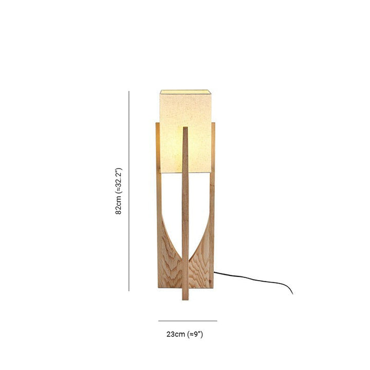 Muto Lampadaire Rectangulaire Naturel, Tissu, Bois, Salon/Bureau - Neutralighting