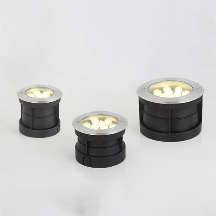 Ray Spot de Bassin Cylindre Moderne, Métal/Verre, Noir, Cour - Neutralighting