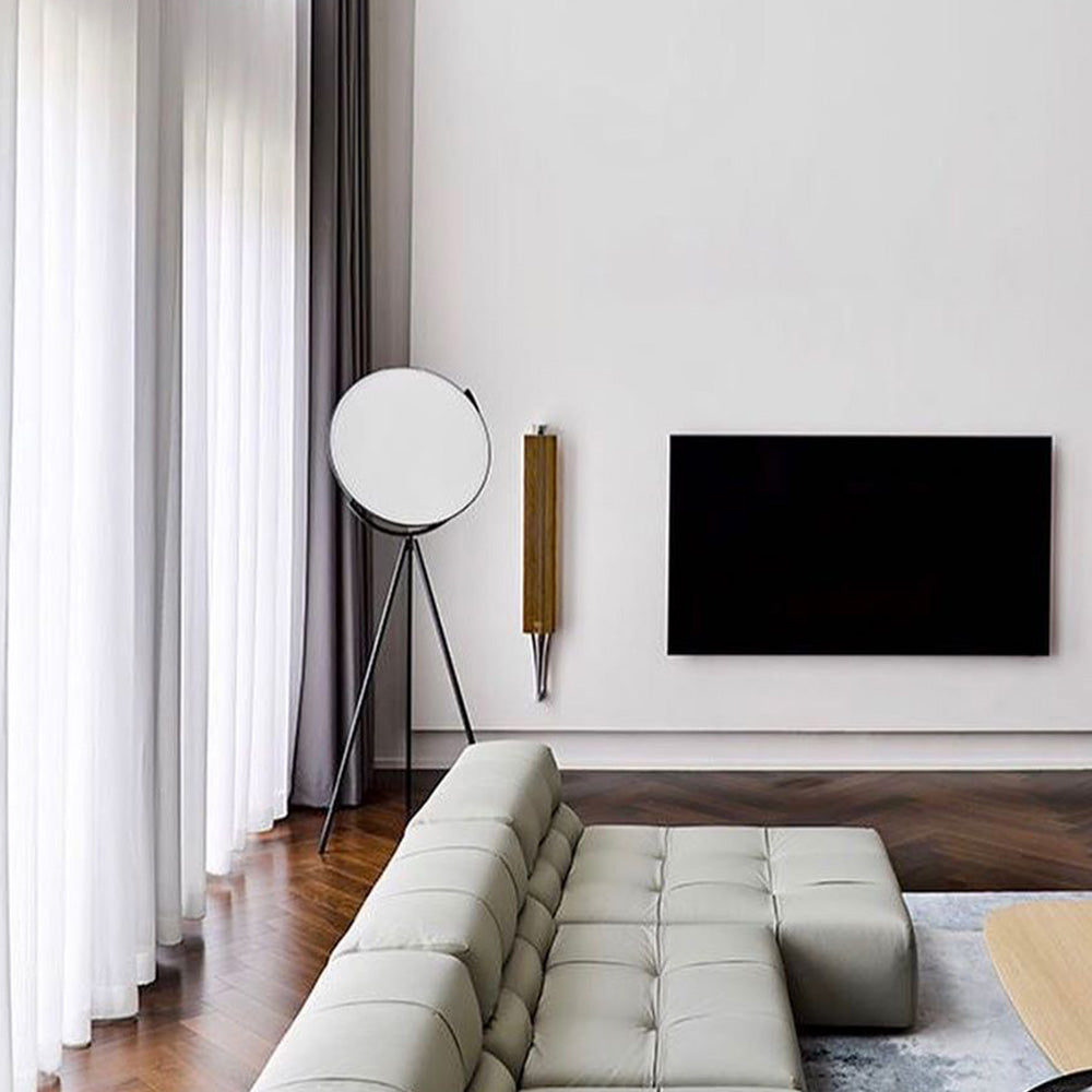 Mira Design Simple Lampadaire Rond Moderne Métal Noir/Blanc Salon - Neutralighting