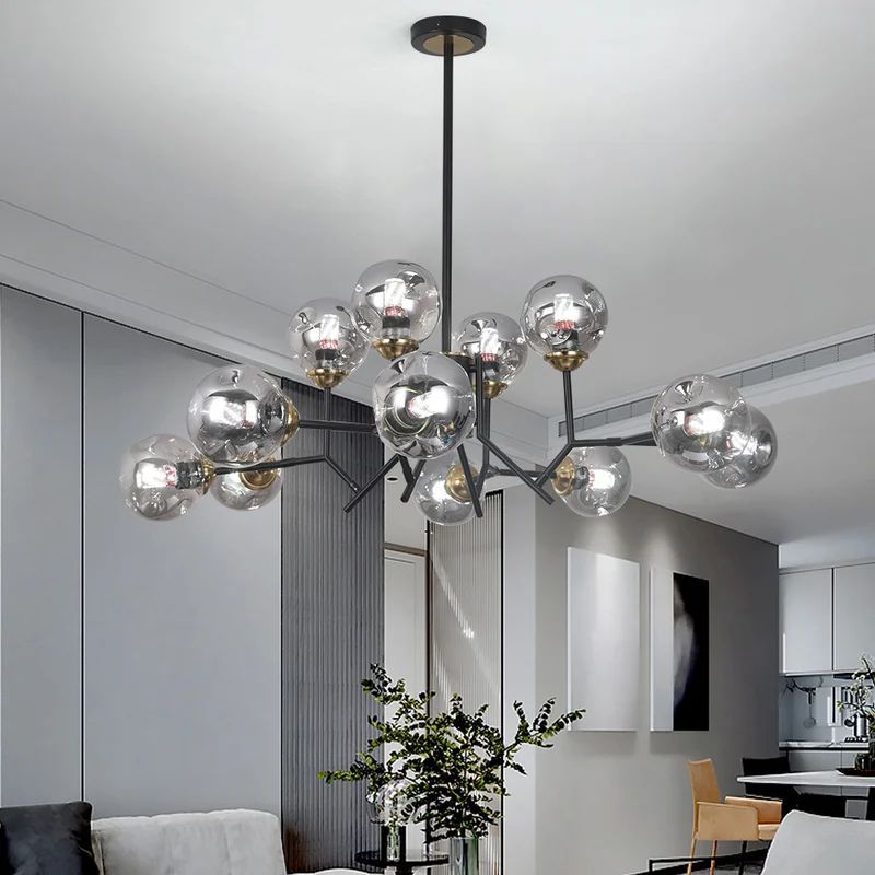 Valentina Moderne Nordique Suspension Métal Verre Salon Chambre à Coucher - Neutralighting
