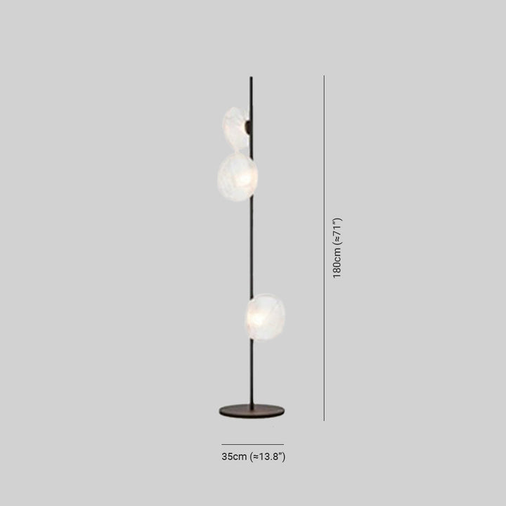 Avi Design Lampadaire Fleur Nordique Métal/Verre Noir/Or/Gris Chambre/Salon - Neutralighting