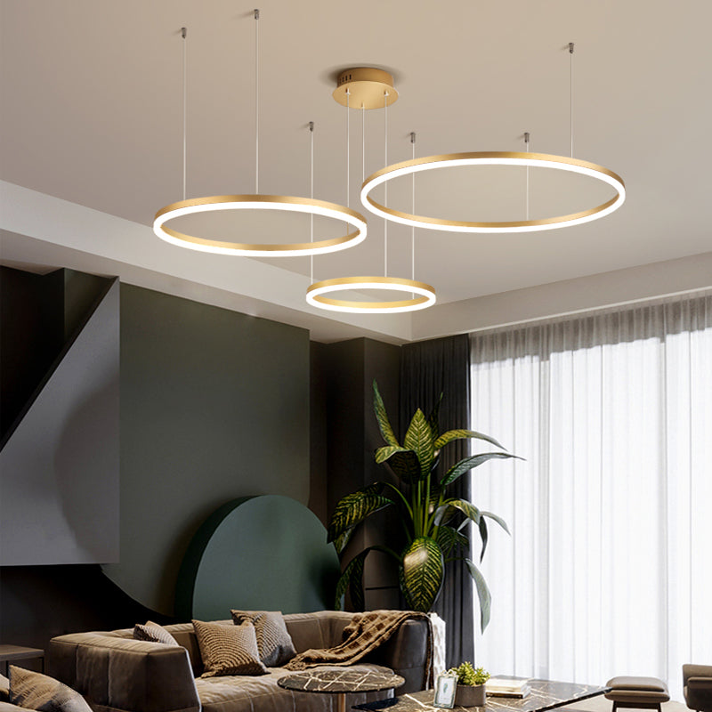 Remi Suspension Anneau Moderne Métal Noir/Doré/Café Salon - Neutralighting
