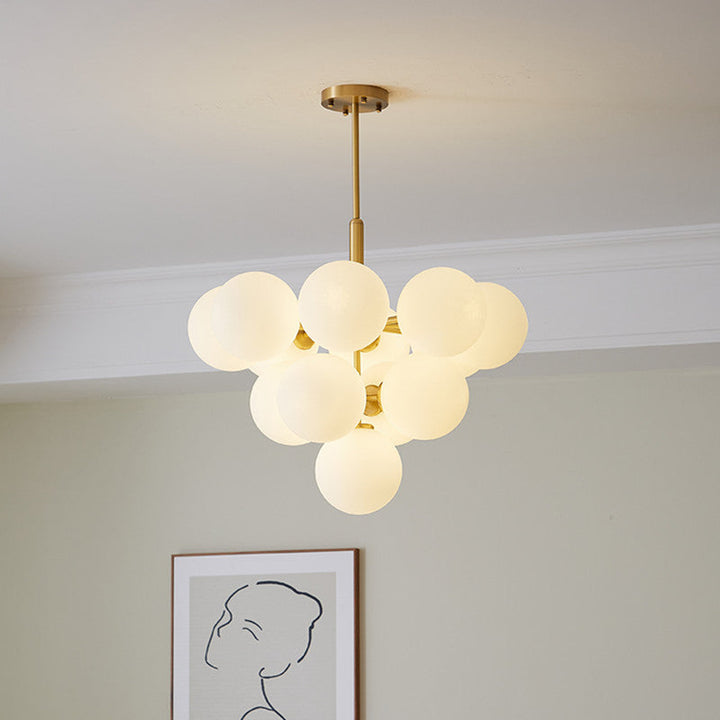 Valentina Nordique LED Lustre Cuivre Verre Salon/Chambre À Coucher - Neutralighting