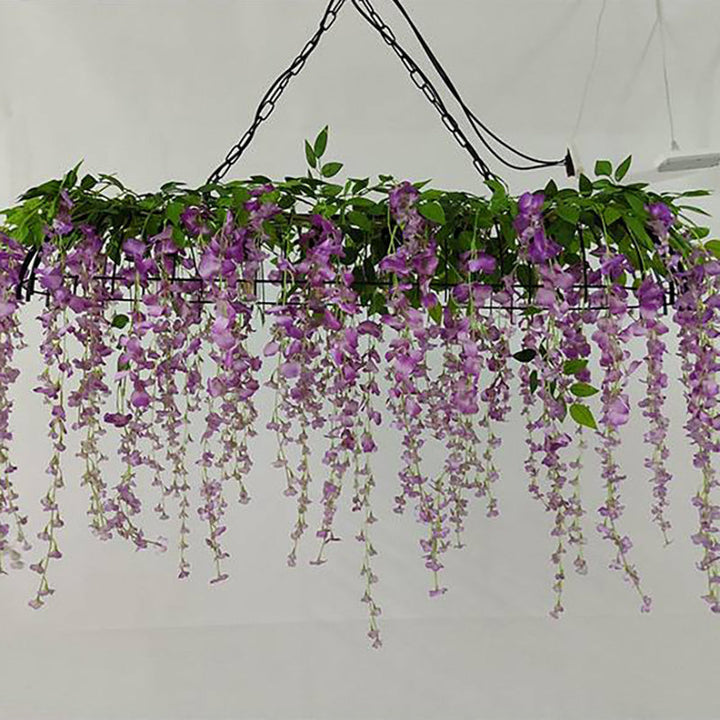 Ritta Rectangulaire Fleur Suspension Rose Métal Salle à Manger Salon - Neutralighting