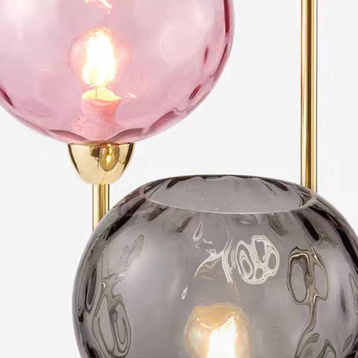 Valentina Lampadaire Boule Moderne, Métal/Verre Mat, Rouge-Gris/Orange-Bleu, Salon - Neutralighting
