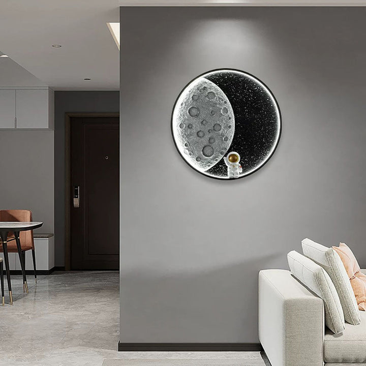 Aria Applique Murale Astronaute Rounde Lune, Métal, Chambre/Salon - Neutralighting