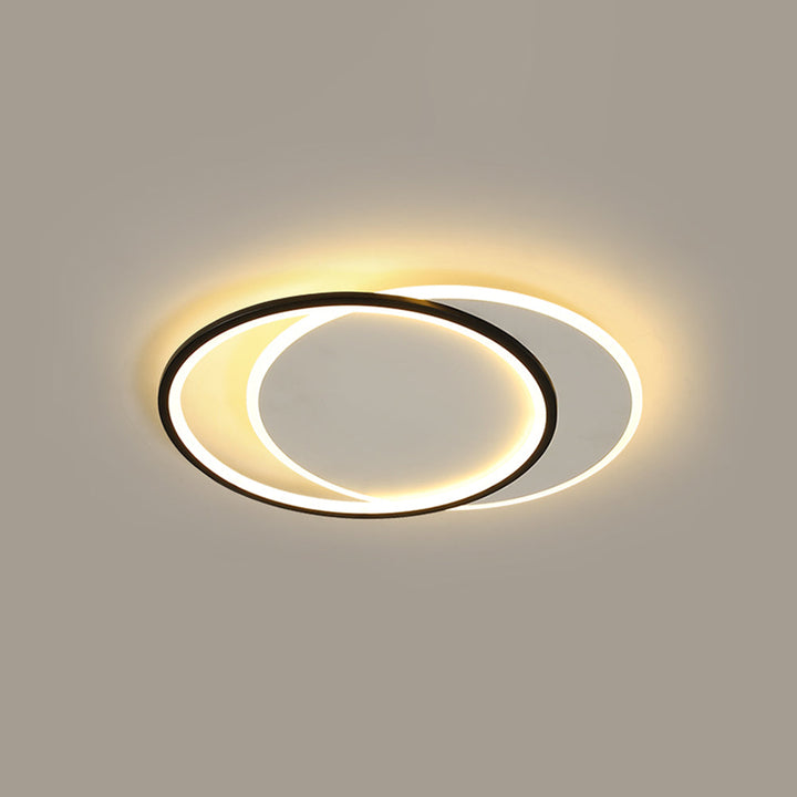 Arisha Plafonnier Carré/Rond Moderne, Métal/Acrylique, Blanc/Noir, Salon - Neutralighting
