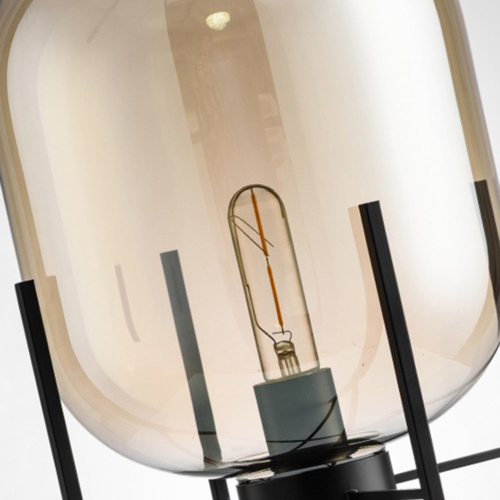 Mira Design Lampadaire Globe Moderne Verre/Métal Noir Chambre/Salon - Neutralighting