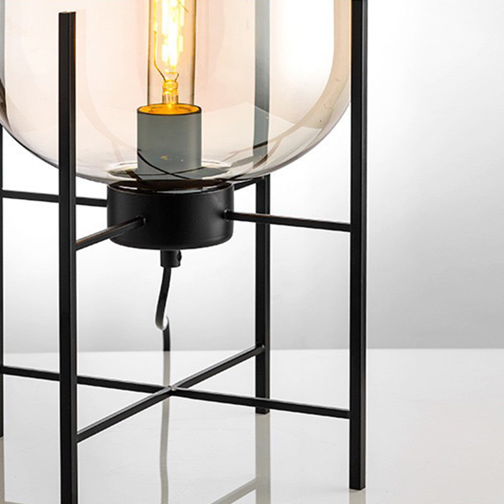 Mira Design Lampadaire Globe Moderne Verre/Métal Noir Chambre/Salon - Neutralighting
