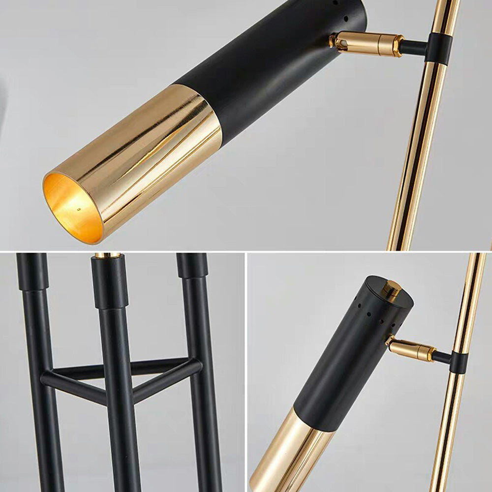 Mira Design Moderne Lampadaire Linéaire Métal Noir/Or Salon Simple - Neutralighting
