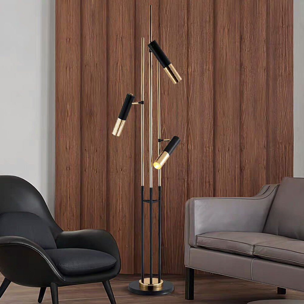Mira Design Moderne Lampadaire Linéaire Métal Noir/Or Salon Simple - Neutralighting