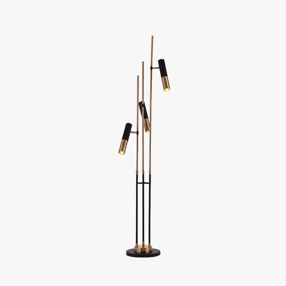 Mira Design Moderne Lampadaire Linéaire Métal Noir/Or Salon Simple - Neutralighting