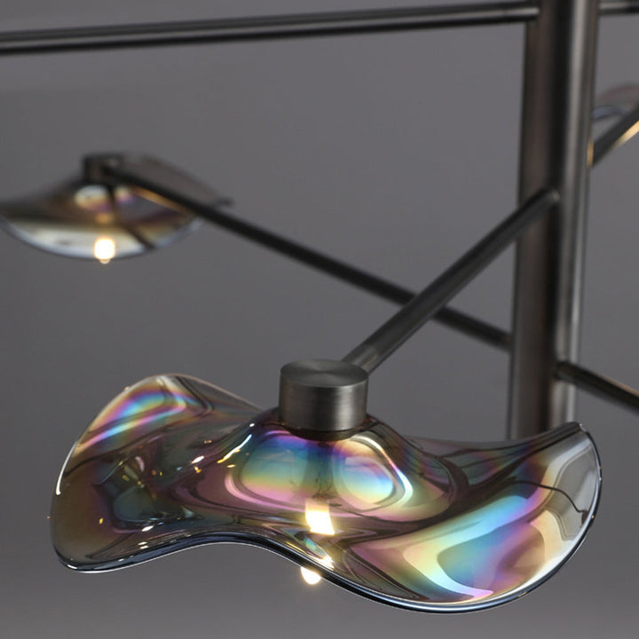 Arisha Suspension Linéaire Moderne, Métal/Verre, Transparent/Multicolore, Salon/Chambre à Coucher - Neutralighting