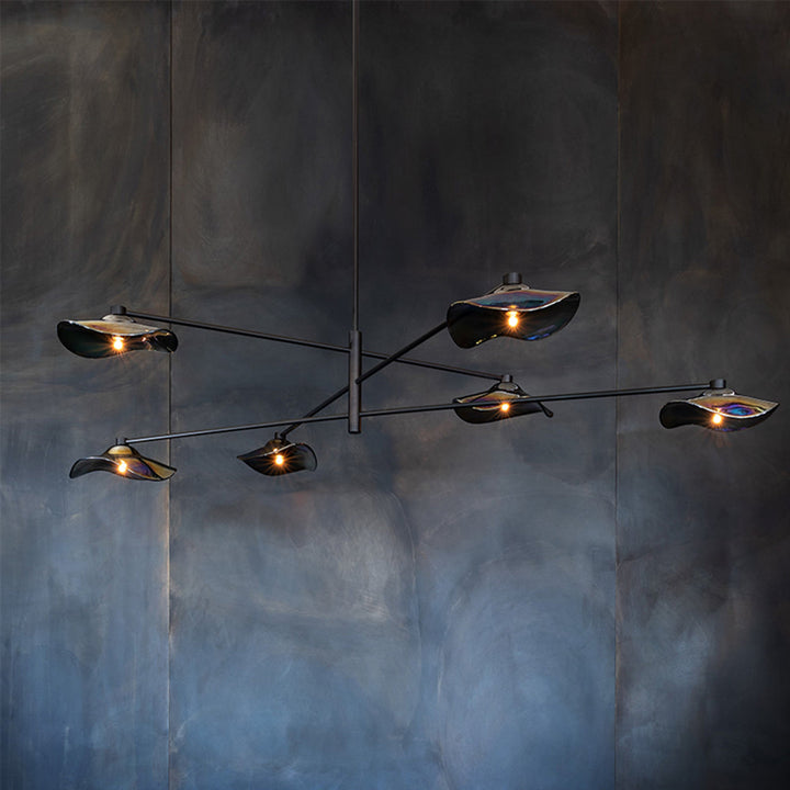 Arisha Suspension Linéaire Moderne, Métal/Verre, Transparent/Multicolore, Salon/Chambre à Coucher - Neutralighting