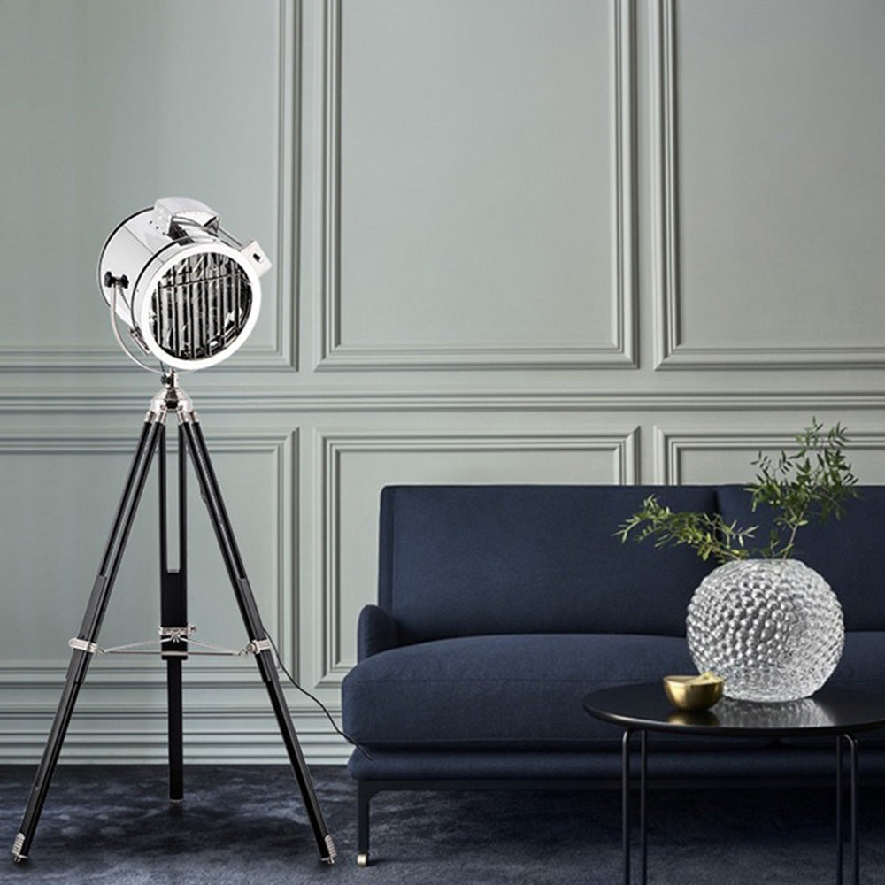 Mira Moderne Industrielle Lampadaire Trépied Rétro Métal Chromé/Bureau/Salon - Neutralighting