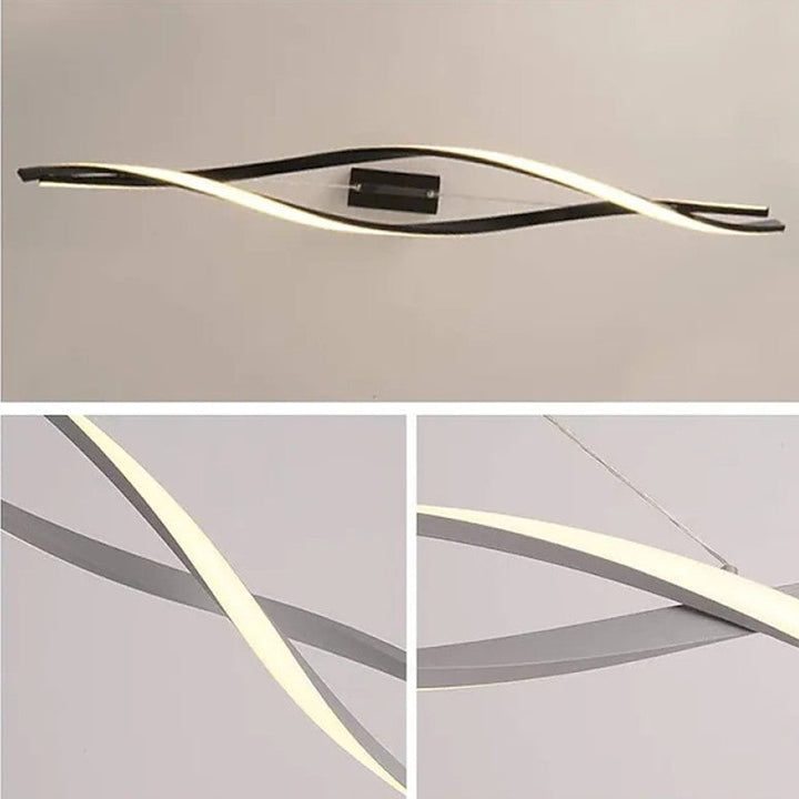 Arisha Suspension Linéaire Simple, Aluminium/Gel de silice, Noir/Gris, Chambre - Neutralighting