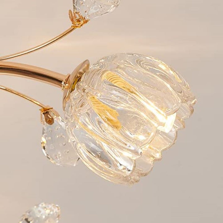 Valentina Fleur Nordique LED Plafonnier Verre Salon - Neutralighting