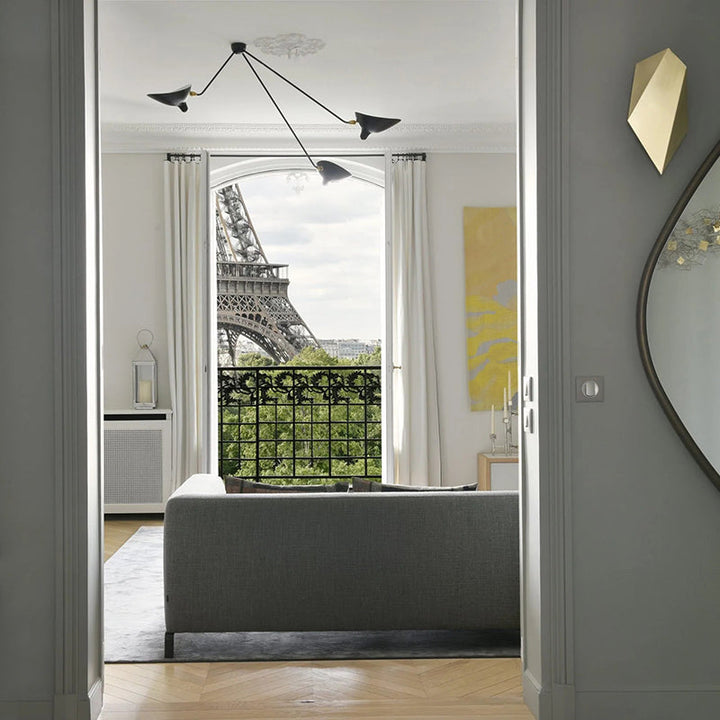 Arisha Luminaires Suspensions Industrielle Moderne Métal Noir Salle d&