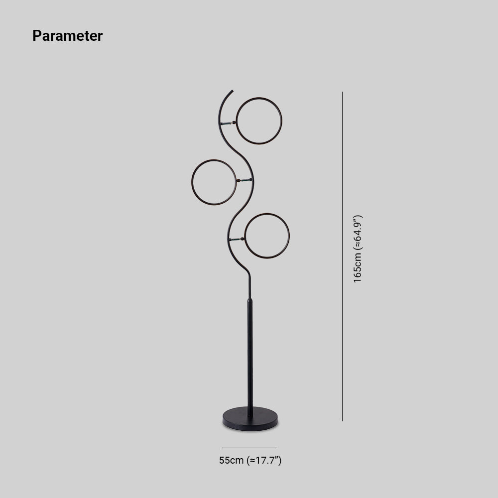 Arisha Design Lampadaire Rond Moderne Métal/Acrylique Noir/Blanc Salon/Chambre - Neutralighting