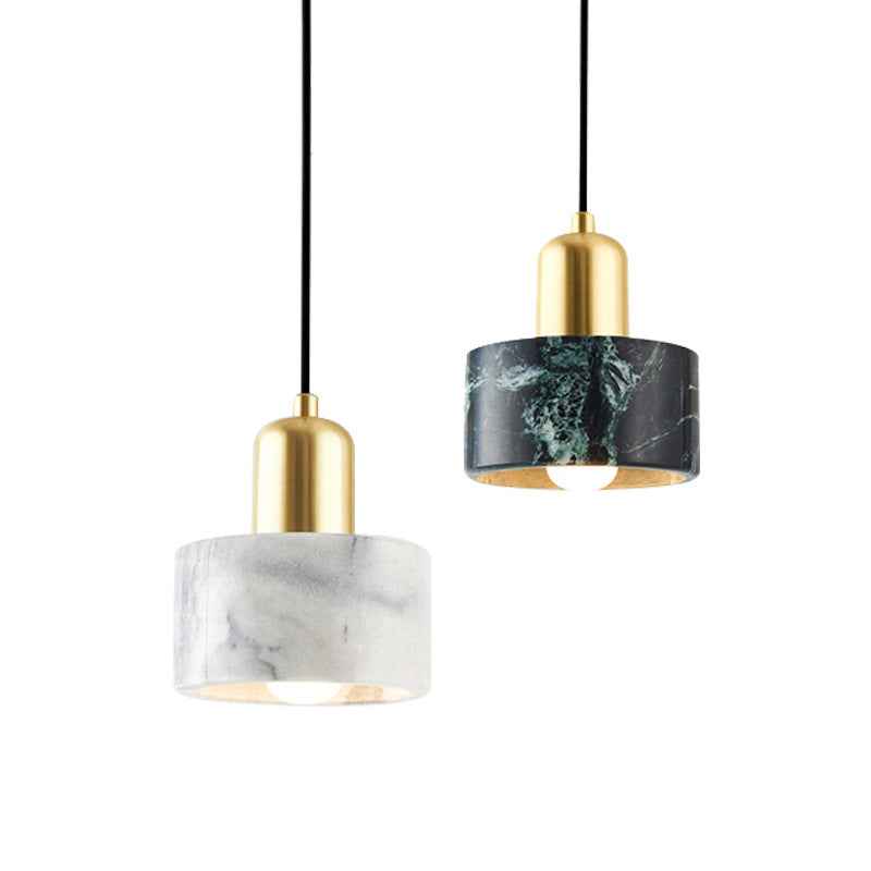 Arisha Suspension Cylindre Contemporaine, Acrylique/Metal, Blanc/Vert, Salon - Neutralighting