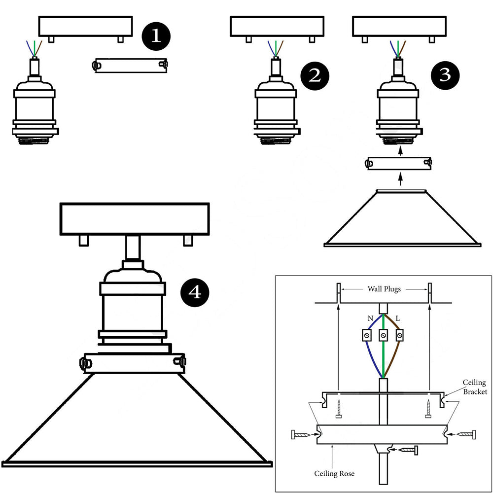 Epoch Suspension Cône Industriel, Métal/Verre, Noir/Bronze, Salon - Neutralighting