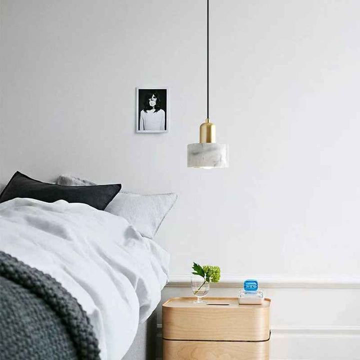 Arisha Suspension Cylindre Contemporaine, Acrylique/Metal, Blanc/Vert, Salon - Neutralighting