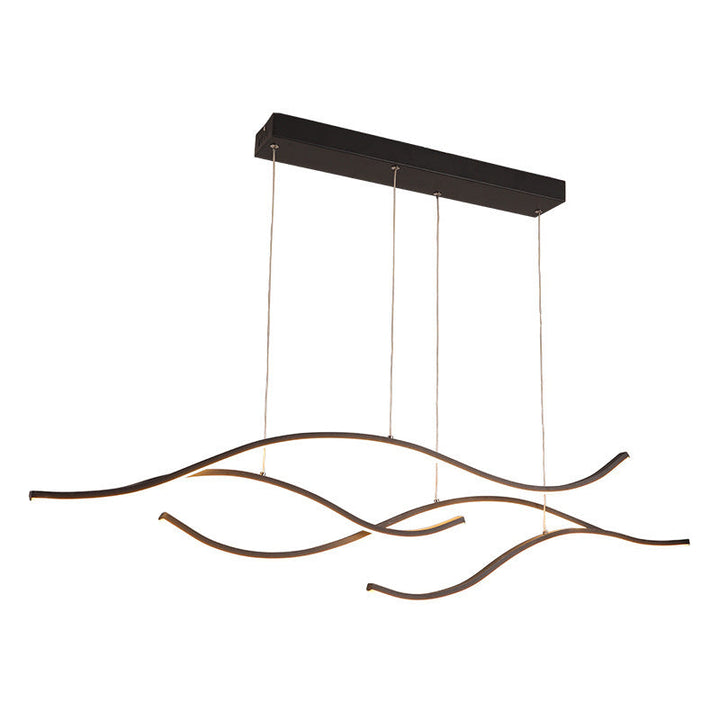 Nayel Luminaires Suspension linéaire. LED Noir/Or. Salon - Neutralighting