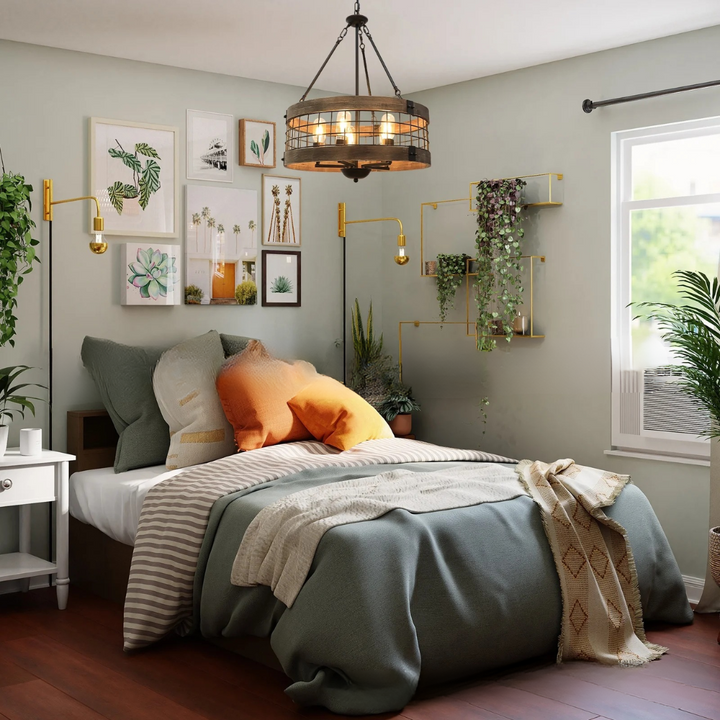 Silva Industriel LED Suspension Bois Métal Salon - Neutralighting
