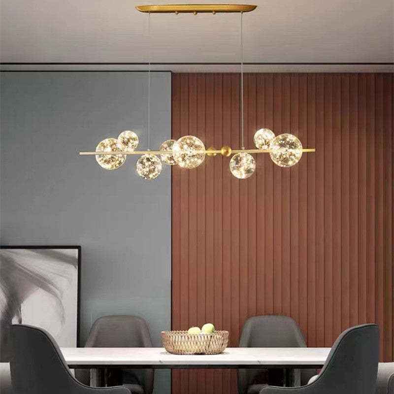 Valentina Suspension Boule Moderne, Métal/Verre, Doré/Noir, Salon - Neutralighting