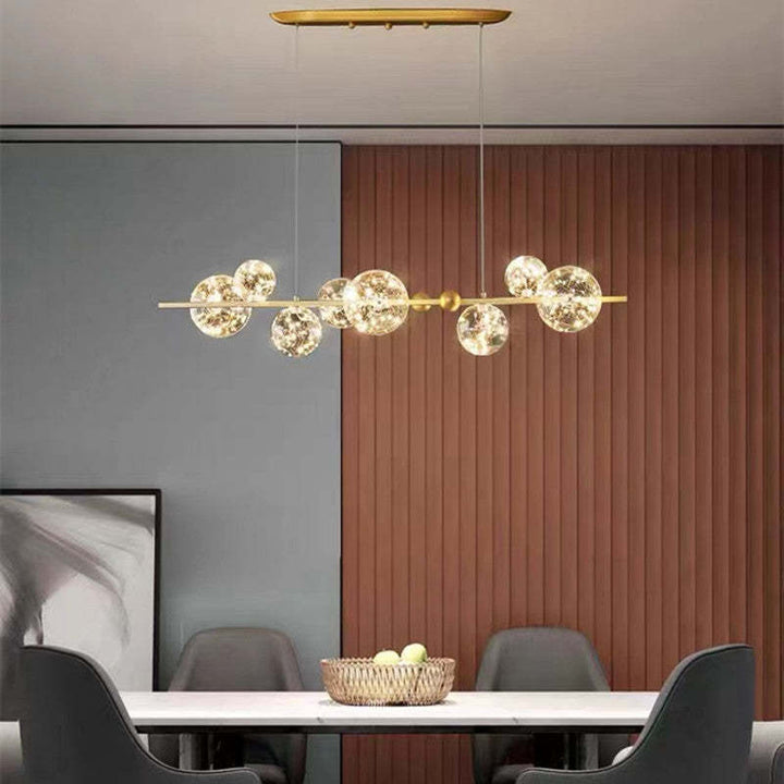 Valentina Suspension Boule Moderne, Métal/Verre, Doré/Noir, Salon - Neutralighting