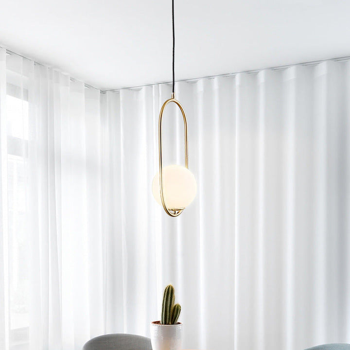 Ilra Suspension Anneau/Boule Moderne. Métal/Acrylique. Doré/Noir. Salon - Neutralighting
