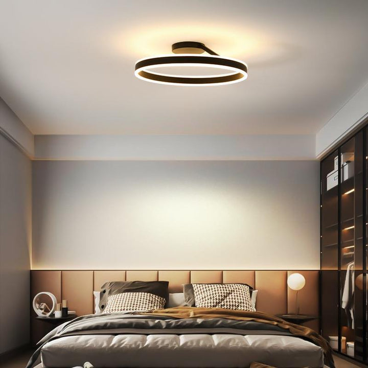 Arisha Plafonnier Rond Moderne, Métal/Acrylique, Noir/Blanc, Salon - Neutralighting