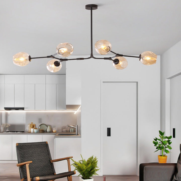 Kirae Suspension Nordique. Verre. Noir/Or. Salon - Neutralighting