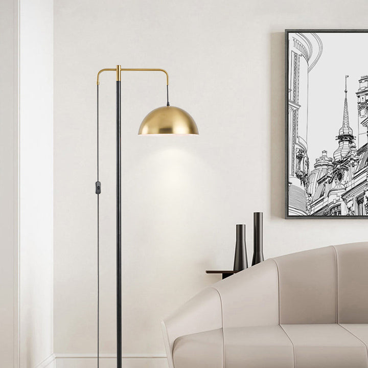 Arisha Design Lampadaire Dôme Simple Métal/Marbre Or Chambre/Salon - Neutralighting